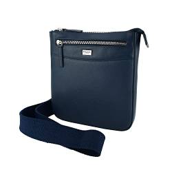 Biagiotti Herren-Handtasche mit verstellbarem Schultergurt, mehrere Taschen aus echtem Leder, Blau mittel 417 von Laura Biagiotti