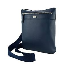 Laura Biagiotti Herren-Handtasche mit verstellbarem Schultergurt, mehrere Taschen aus echtem Leder, Blau Groß 410 von Laura Biagiotti