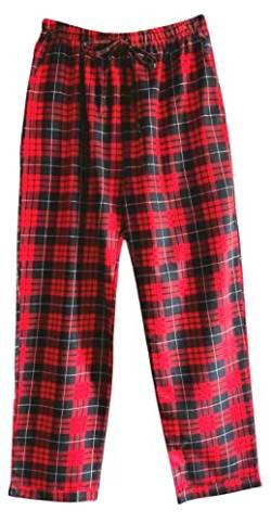 Laura Lily - 2-teiliges Pyjamahose für Damen 100 % Baumwolle Warmer Winter, Schlafanzug kariert für Weihnachten.180304L/XL von Laura Lily