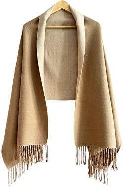 Laura Lily - Damen-Schal für Winter, Schal für Damen, lang, warm, gemütlich, weich, Pashmina2001-Beige/Kaki von Laura Lily