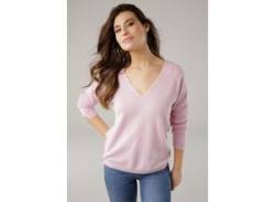 Kaschmirpullover LAURA SCOTT Gr. 34, rosa Damen Pullover V-Pullover von Laura Scott