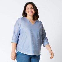 Damen-Bluse mit Längsstreifen, große Größen von Laura Torelli Plus