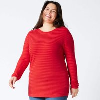Damen-Pullover mit Streifen-Struktur-Muster, große Größen von Laura Torelli Plus