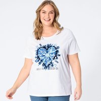 Damen-T-Shirt mit Herz-Frontaufdruck, große Größen von Laura Torelli Plus