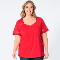 Damen-T-Shirt mit Spitzeneinsätzen, große Größen von Laura Torelli Plus