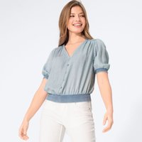 Damen-Bluse mit gesmokten Bündchen von Laura Torelli