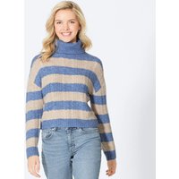 Damen-Pullover mit Rollkragen und Zopfmuster von Laura Torelli