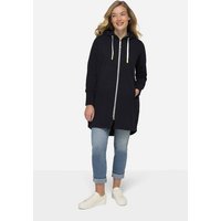 Laurasøn Sweatjacke Sweatjacke lang geschnitten Kapuze Langarm von Laurasøn