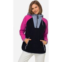 Laurasøn Sweatshirt Hoodie Materialmix mit Fleece Colorblocking Kapuze von Laurasøn