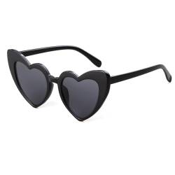 Laurinny Herz Sonnenbrille für Damen Vintage Clout Brille UV400 Schutz Sonnenbrille(Schwarz/Grau) von Laurinny