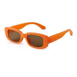 Laurinny Rechteck Sonnenbrille für Damen Herren 90er Mode Wide Square Frame Retro Chunky Sonnenbrille von Laurinny