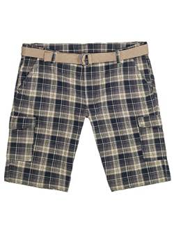 Lavecchia Übergrößen Cargo Shorts Herren inkl. Gürtel Cargoshorts Kurze Hose LV-65 (Kariert, 50/66) von Lavecchia