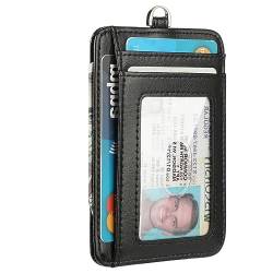Lavemi Mini Kleine kompakte Leder Damen Geldbörsen Kreditkartenetui mit Kettenhalter, 1-schwarz, Einheitsgröße von Lavemi