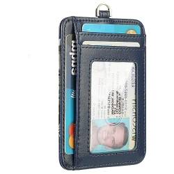 Lavemi Schlanker RFID-blockierender Kartenhalter, minimalistische Leder-Vordertasche, Geldbörse für Damen, 1-Blau, Einheitsgröße, Minimalistisch von Lavemi
