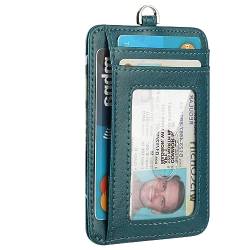 Lavemi Slim RFID Blocking Card Holder Minimalist Leather Front Pocket Wallet for Women, 1-pfauenblau, Einheitsgröße, Minimalistisch von Lavemi