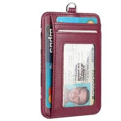 Lavemi Slim RFID Blocking Card Holder Minimalist Leather Front Pocket Wallet for Women, 1-weinrot, Einheitsgröße, Minimalistisch von Lavemi
