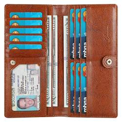 Lavemi Ultra Slim Thin Leather RFID Blocking Bifold Credit Card Holder Wallets for Women, 1-gewachst, braun, Einheitsgröße von Lavemi