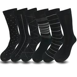 Lavencious Herren Socken aus Viskosefaser, Größe 44-47, Schwarz und Mehrfarbig, 6 Paar, Schwarzes Muster, 43-47 EU von Lavencious