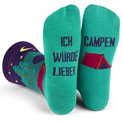 Ich Würde Lieber Ein Lustiges Socken Geschenke für Männer und Frauen - Campen/Lila von Lavley