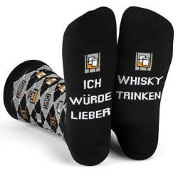 Lavley Ich würde lieber Whisky trinken - Witzige Socken für Männer und Frauen Geschenk für Bourbon und Whiskey Liebhaber von Lavley