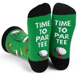 Lavley Lustige Golfsocken für Männer, Frauen und Jugendliche – einzigartige Golf-Geschenke für Golfer/Golfstrumpffüller, Time to Par Tee, Einheitsgr��e von Lavley