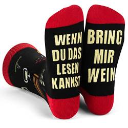 Lavley Wenn Du Das Lesen Kannst Bring Mir Lustig Socken für Frauen und Männer (Bier, Sekt, Kaffee Und Kuchen) (Wein) von Lavley