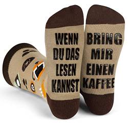 Lavley Wenn Du Das Lesen Kannst Bring Mir Lustig Socken für Frauen und Männer (Kaffee) von Lavley
