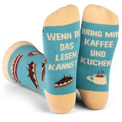 Lavley Wenn Du Das Lesen Kannst Bring Mir Lustig Socken für Frauen und Männer (Kaffee Und Kuchen) von Lavley