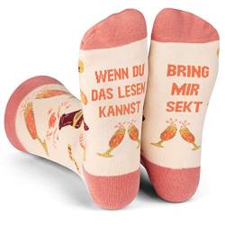 Lavley Wenn Du Das Lesen Kannst Bring Mir Lustig Socken für Frauen und Männer (Sekt) von Lavley