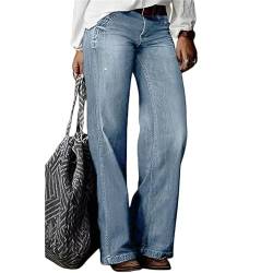 Lawawa Damen Baggy Denim Hosen Y2K Cargo Jeans Vintage Hose Taille Farbe Gerade Hosen Lange Denim Jeans Hose Casual Lose Damenhose Freizeithose Boyfriend Jeans von Lawawa