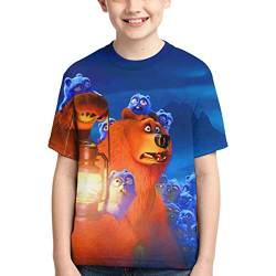 Grizzy und die Lemminge 3D-Druck T-Shirts für Jungen Teenager Mädchen Rundhals Tops T-Shirt Cartoon Fashion Kurzarm von Lawenp