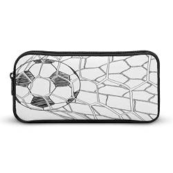 Lawenp Federmäppchen mit Fußball-Motiv, tragbar, großes Fassungsvermögen, Stiftetui, Schreibwaren-Organizer, Make-up-Tasche mit Reißverschluss von Lawenp