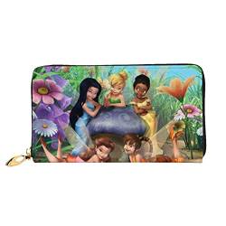 Lawenp Geldbörse für Tinker Bell Damen Leder Geldbörse Slim Bifold Multi Card Organizer Wallet mit Reißverschlusstasche von Lawenp