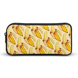 Lawenp Köstliches Federmäppchen mit Bananenmuster, tragbar, großes Fassungsvermögen, Stifttasche, Schreibwaren-Organizer, Make-up-Tasche mit Reißverschluss von Lawenp