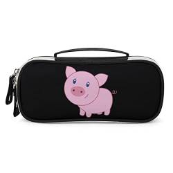 Lawenp Niedliches Cartoon-Schweinchen-Federmäppchen, tragbare Stifttasche mit Reißverschluss, Reise-Make-up-Tasche, Schreibwaren-Organizer für das Heimbüro von Lawenp