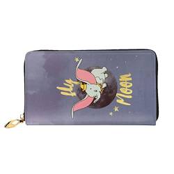 Lawenp Portemonnaie für Dumbo Damen Ledergeldbörse Slim Bifold Multi Card Organizer Wallet mit Reißverschlusstasche von Lawenp