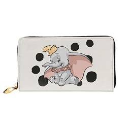Lawenp Portemonnaie für Dumbo Damen Ledergeldbörse Slim Bifold Multi Card Organizer Wallet mit Reißverschlusstasche von Lawenp