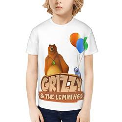 T-Shirts für Grizzy und die Lemminge Unisex 3D-T-Shirts für Männer Frauen Grafik-T-Shirts Lässige Kurzarm-Oberteile X-Small von Lawenp