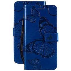 Laybomo Handyhülle für Oppo A74 4G, Leder Tasche für Oppo A74 4G Schuzhülle mit Kreditkartenhalter Klappe Schale Stehen TPU Silikon Brieftasche Oppo A74 4G (Blau) von Laybomo