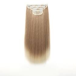 Layhou 4-teiliges Set mit langen, glatten Haarverlängerungsclips für Frauen, zum Anklipsen natürlich aussehender Perückenteile, einfach zu tragen, 55,9 cm Länge, 190 g Gewicht für geschichtete Frisur von Layhou
