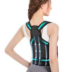 Orthopädische Rückengurte, Haltungskorrektur für Männer und Frauen, vollständig verstellbare Wirbelsäulenstütze, bequeme und effektive obere Rückenstütze zur Linderung von Nacken und Schulterschmerzen von Layhou