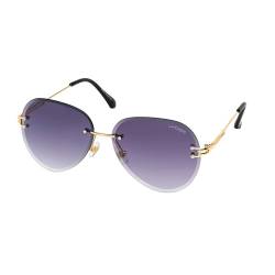 Layoners Valery. Elegante Sonnenbrille für Damen mit 100% UV-Schutz, Pilotenbrille, leicht, modernes rahmenloses Design, Metall, dünne Gläser von Layoners