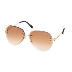 Layoners Valery. Elegante Sonnenbrille für Damen mit 100% UV-Schutz, Pilotenbrille, leicht, modernes rahmenloses Design, Metall, dünne Gläser von Layoners