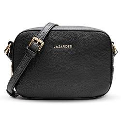 Lazarotti Bologna Leder Umhängetasche Damen | längenverstellbarer Schultergurt | mittelgroße Crossbody Bag 19 cm von Lazarotti