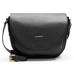 Lazarotti Bologna Leder Umhängetasche Damen | längenverstellbarer Schultergurt & 3 Fächer | große Crossbody Bag | Schultertasche 27 cm von Lazarotti