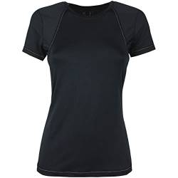 Lazura - Damen Funktionsshirt Helsinki | atmungsaktives & schnelltrocknendes Trainingsshirt in schwarz | Kurzarm Sportshirt | Fitnessshirt mit Netzeinsatz | Laufshirt für Frauen in Größe L von Lazura