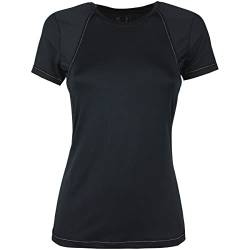 Lazura - Damen Funktionsshirt Helsinki | atmungsaktives & schnelltrocknendes Trainingsshirt in schwarz | Kurzarm Sportshirt | Fitnessshirt mit Netzeinsatz | Laufshirt für Frauen in Größe S von Lazura