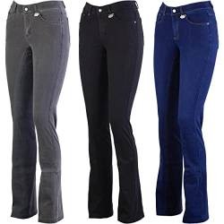 Lazura Damen Jodhpur Reithose Vollbesatz DINA Jeans hellgrau/Asphalt 44 von Lazura