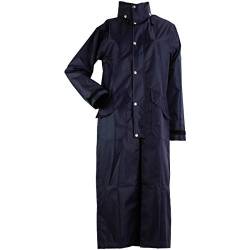 Lazura - Damen Regenmantel Brighton | extra lange Regenjacke mit Reitschlitz in Nachtblau | wasserdicht & windabweisend | Regenponcho zum Wandern & Reiten | Reitbekleidung in Größe S von Lazura