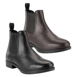 Lazura - Jodhpur Winter Reitstiefeletten Classic | Herren & Damen Stiefeletten aus Leder | Chelsea Boots in Schwarz | Schlupfstiefel mit Elastikeinsätzen & Pull-On | Reitschuhe in Größe 37 von Lazura